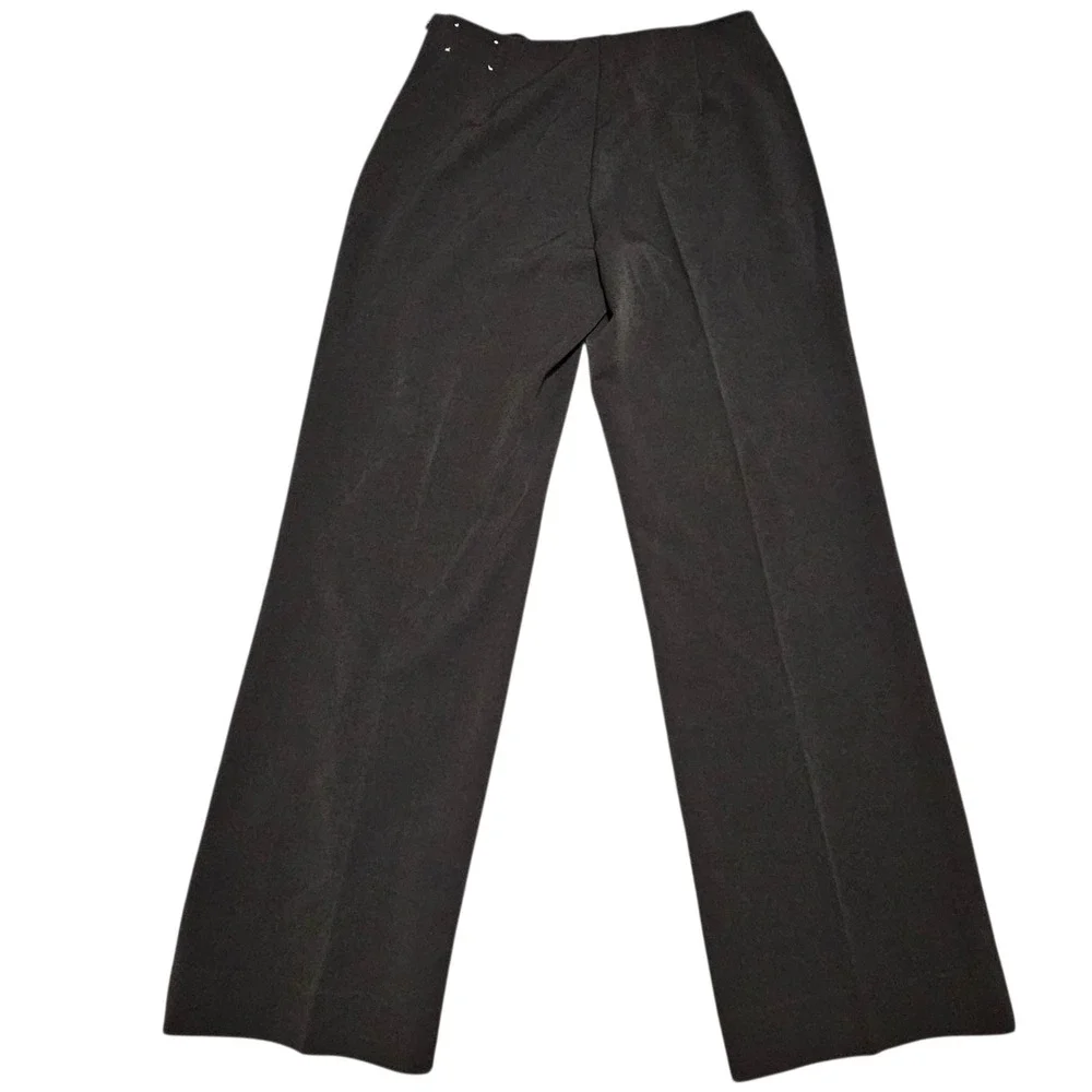 TravelSmith Pants Womens PETITE Sz 4P Wide-Leg Side Zip Minimalist Career Black